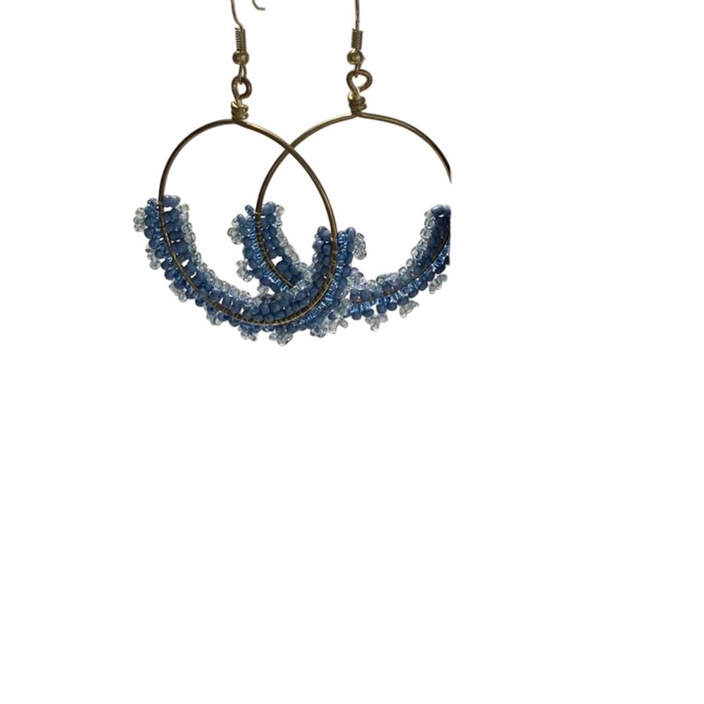 Blue bead earrings